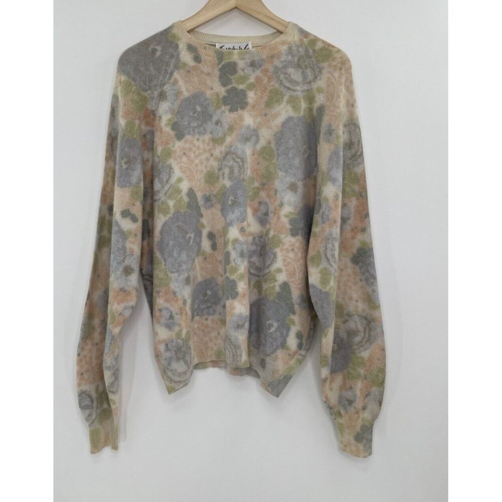 Vintage Wool and Angora Floral Patterned Sweater